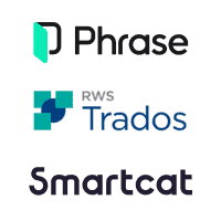 RWS Trados, Phrase and Smartcat logos