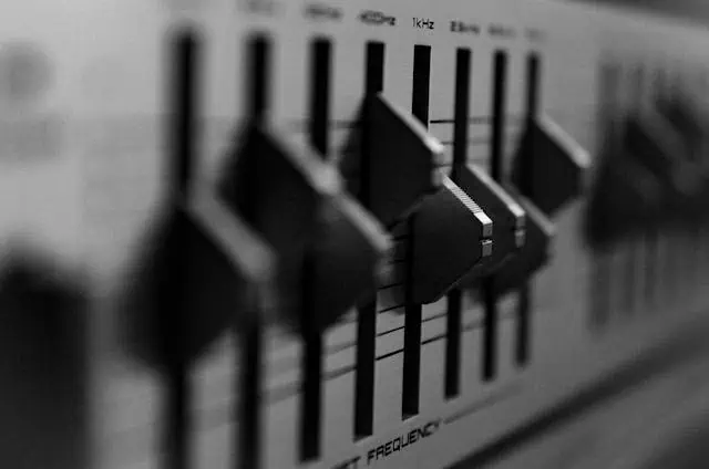 Grayscale photo of audio equipment